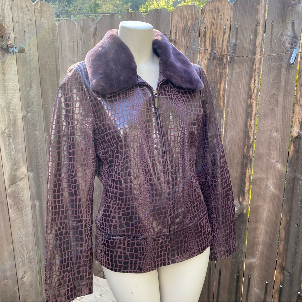 Bradley Bayou plum Genuine Leather Jacket size small